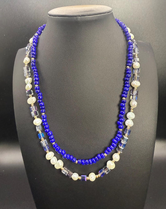 Freshwater Pearl & Crystal Necklace