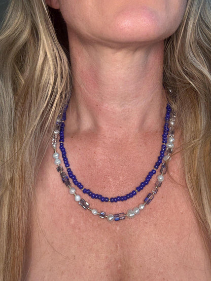 Freshwater Pearl & Crystal Necklace