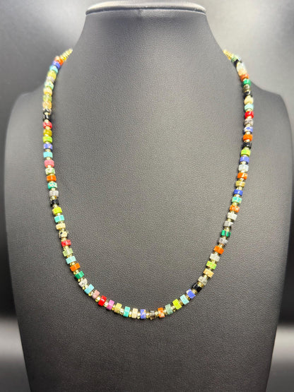 Handmade Multicolor Natural Stone Heishi Beaded Necklace