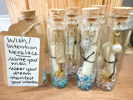 Intention Pearl Wish Jar Necklace - Manifestation Jewelry Gift