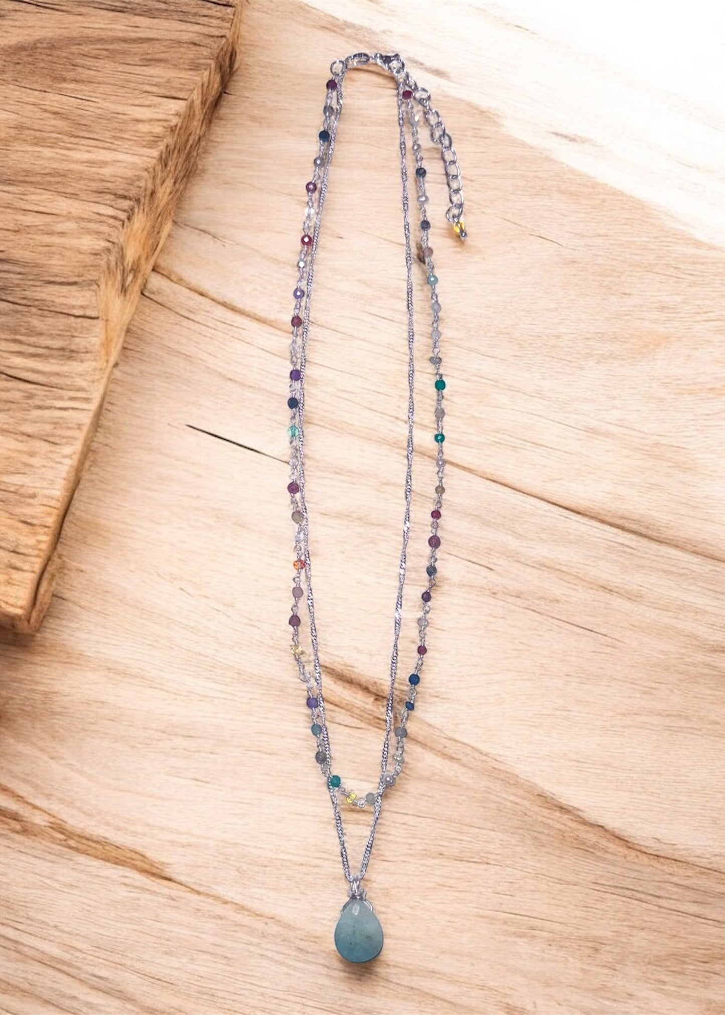 Delicate Two-Strand Amazonite Pendant Necklace