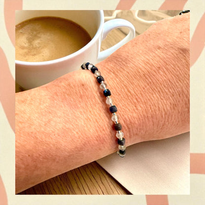 Radiant Sapphire and Labradorite Bracelet - A Journey of Inner Strength