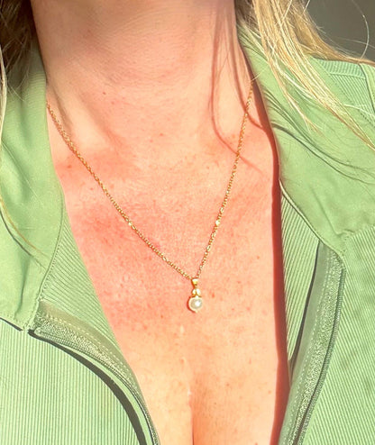 Intention Pearl Wish Jar Necklace - Manifestation Jewelry Gift