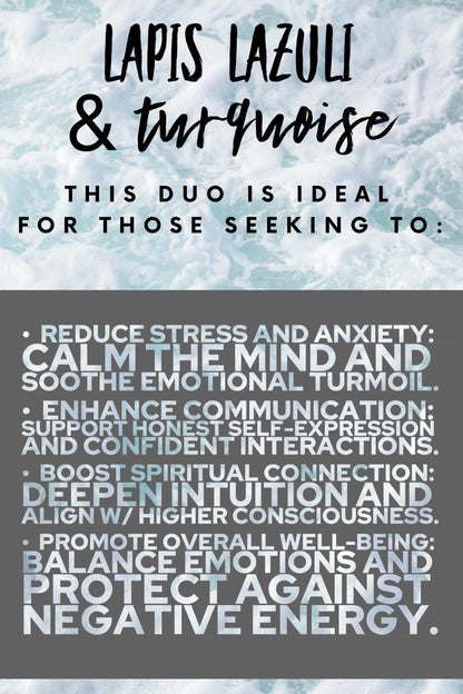 Two-Strand Lapis Lazuli & Turquoise Necklace with Gold Accents